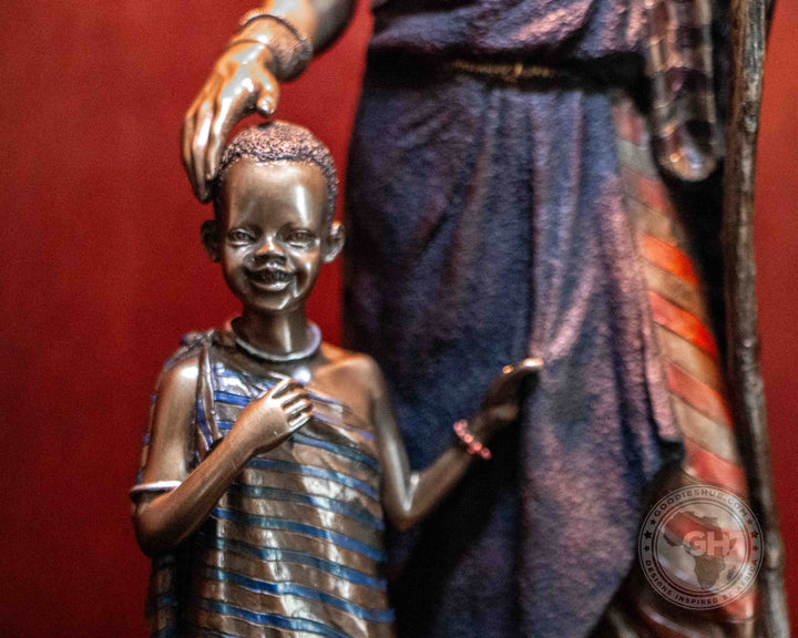 Mwana African Figurine Bronze Sculpture