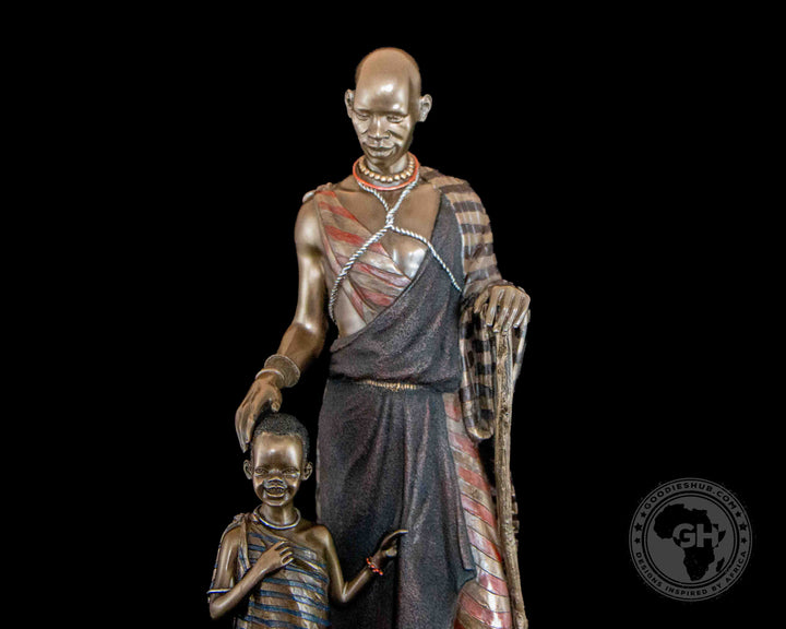 Mwana African Figurine Bronze Sculpture
