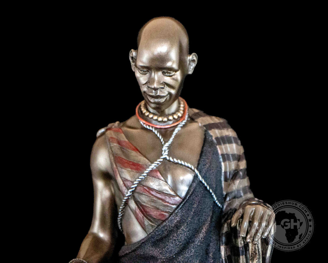 Mwana African Figurine Bronze Sculpture