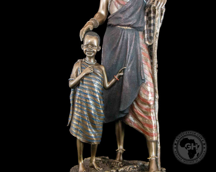 Mwana African Figurine Bronze Sculpture