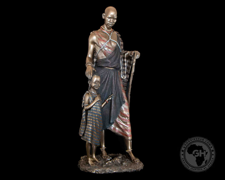 Mwana African Figurine Bronze Sculpture