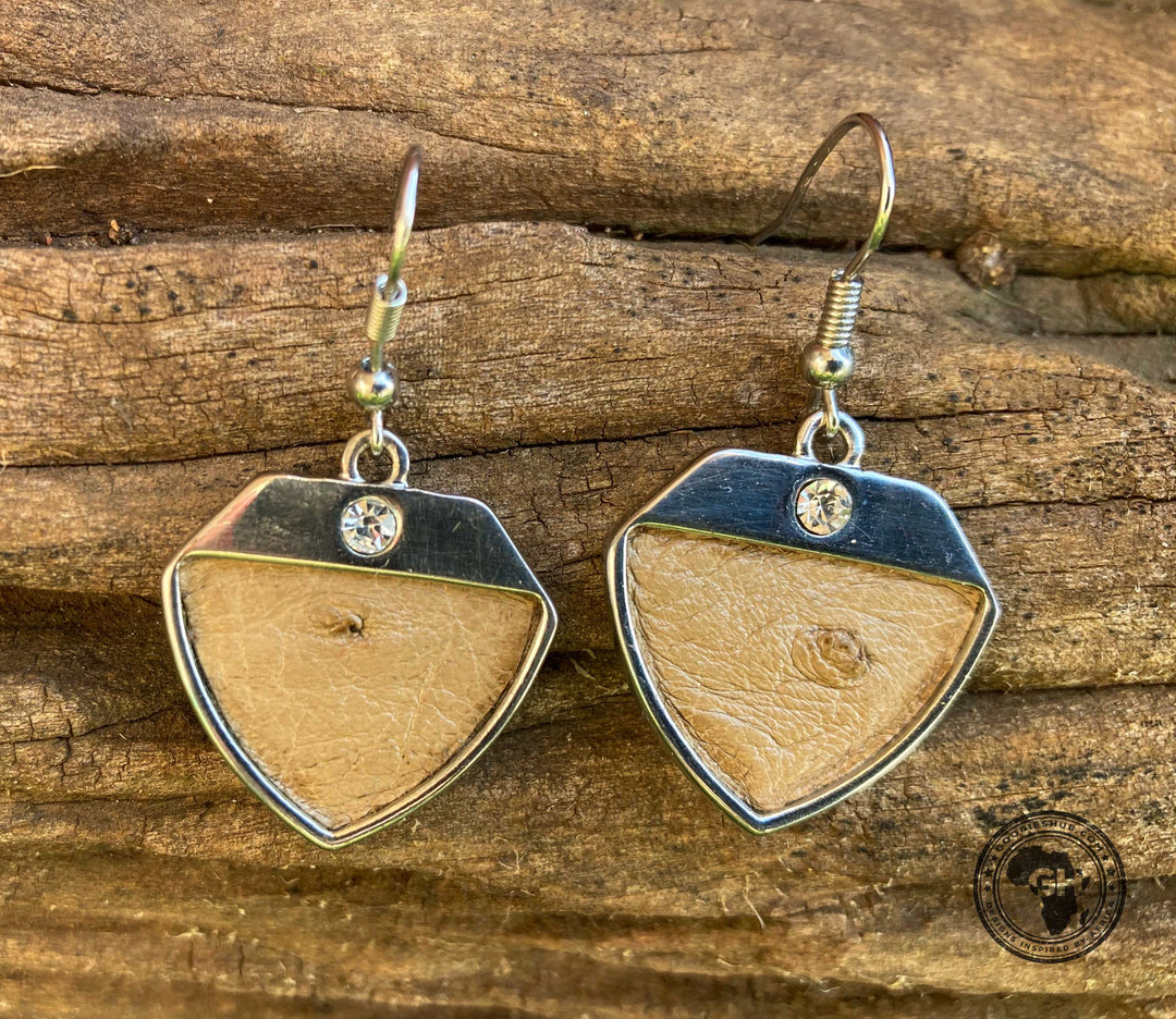 Ostrich Leather Earring - Oryx