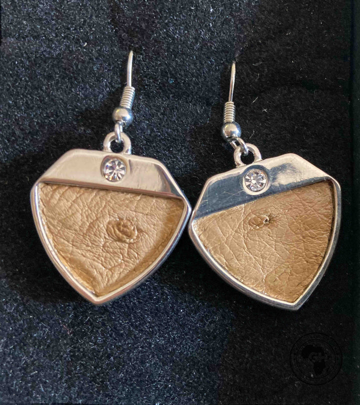 Ostrich Leather Earring - Oryx