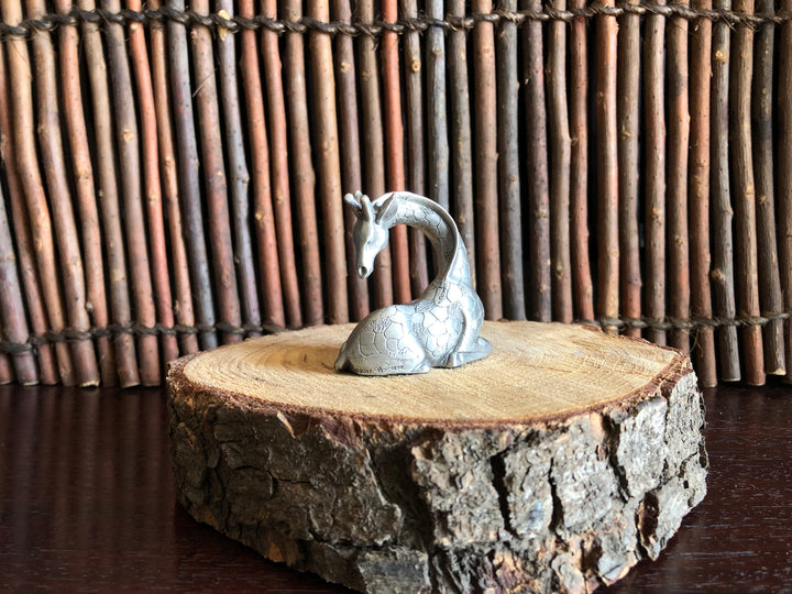 Giraffe Sitting Pewter Sculpture