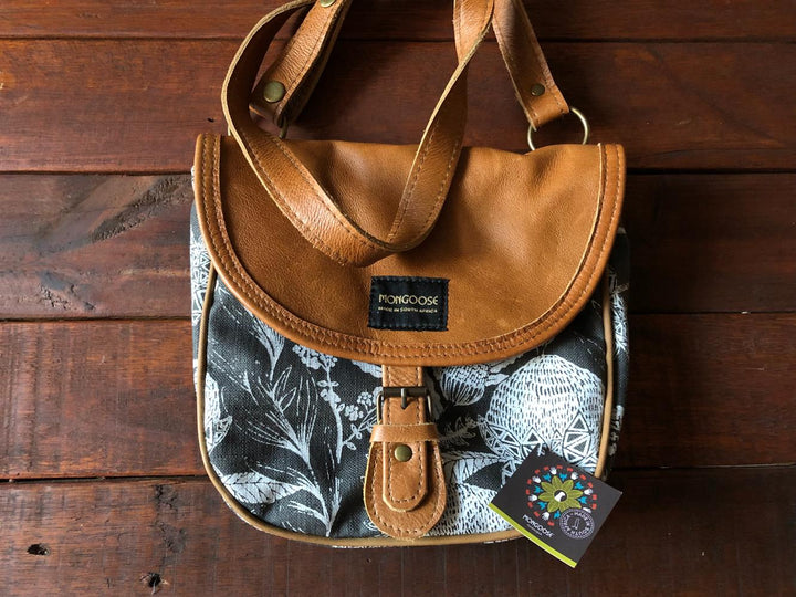 Mongoose Pom Pom Leather &amp; Textile Bag