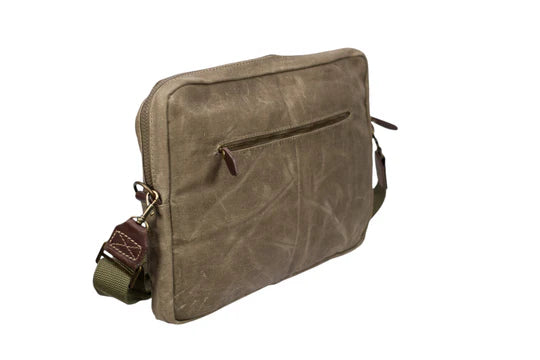 Rogue Tin Cloth Canvas Large Laptop Bag - Sand