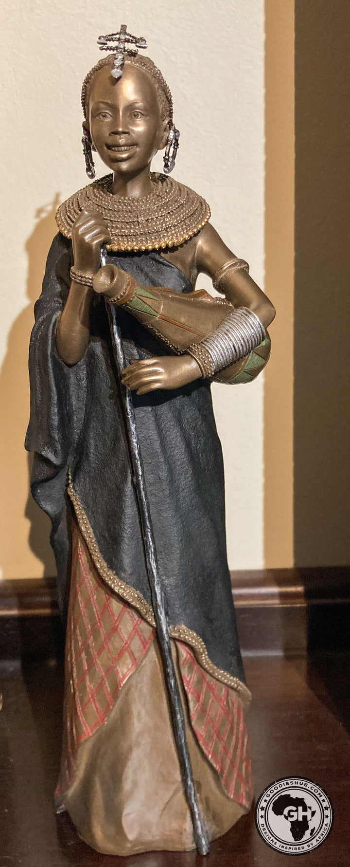 Ushairi African Figurine Bronze Sculpture