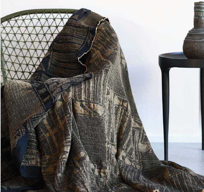 Metallic Bogolan Lounge Throw - 135x200cm / 53"x79"