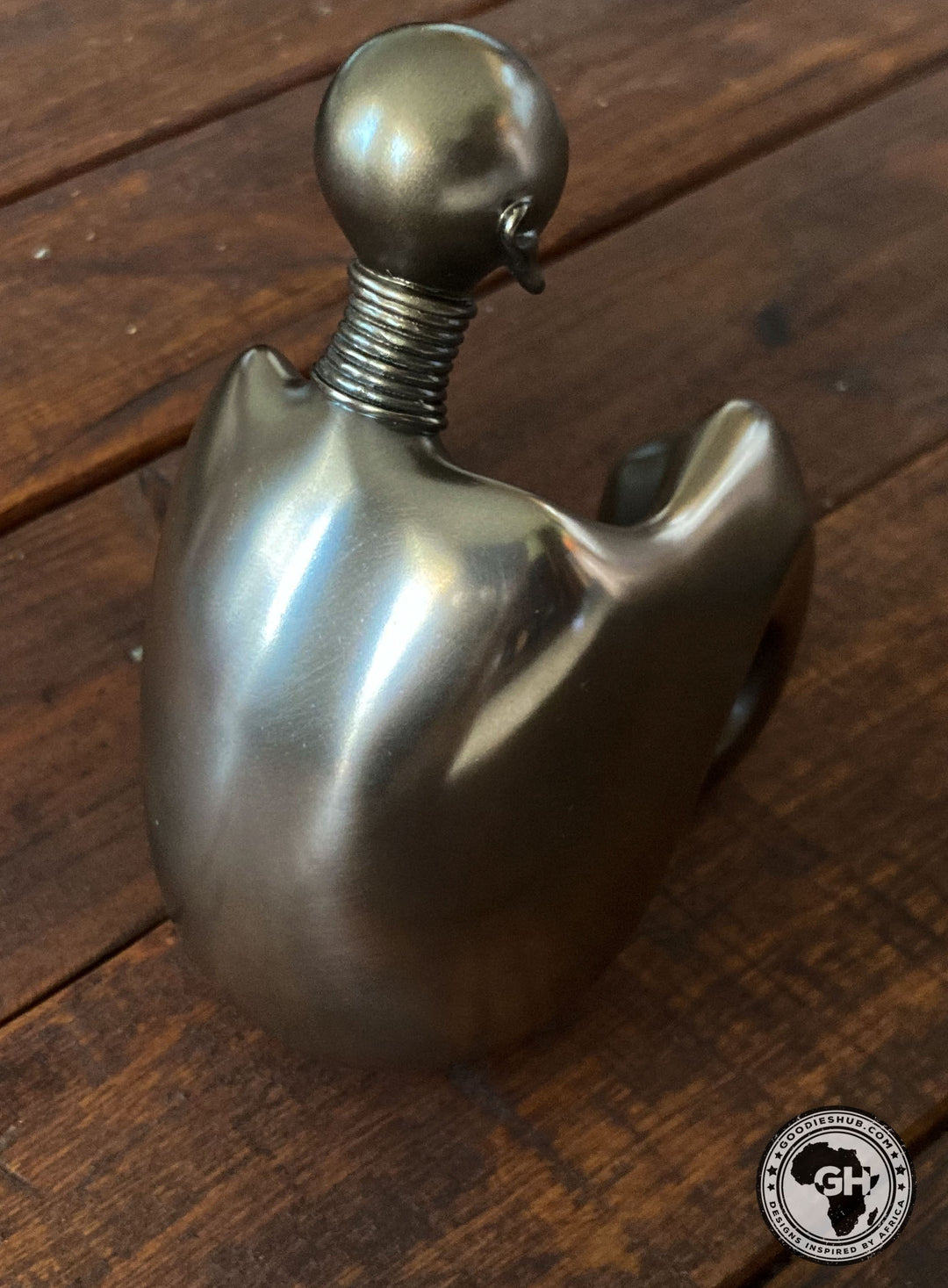 Single Sitting African Abstract Figurine Bronze Sculpture