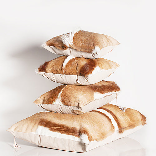 Natural Springbok Cushion Cover 45 x 45cm  with Pig suede backing (Excluding Inner)