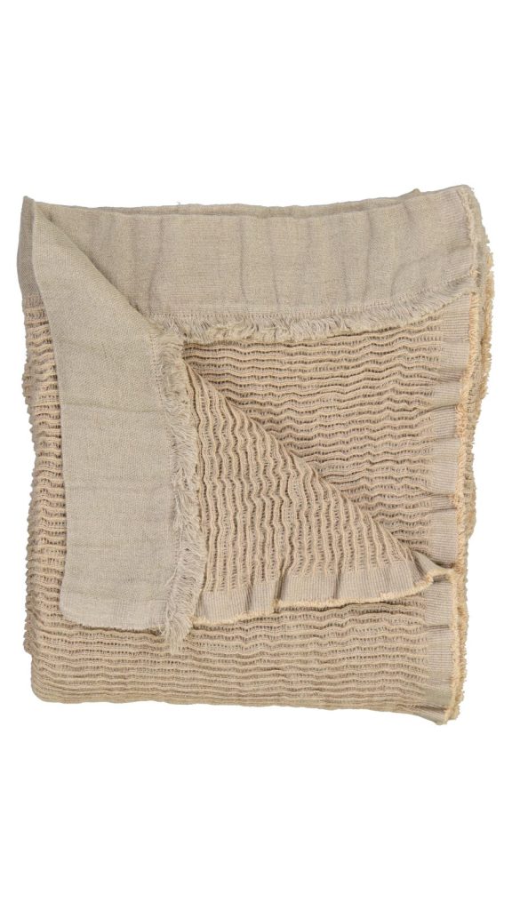 Seacell &amp; Linen Blanket / Throw 130 x 210 cm / 51 x 83 “