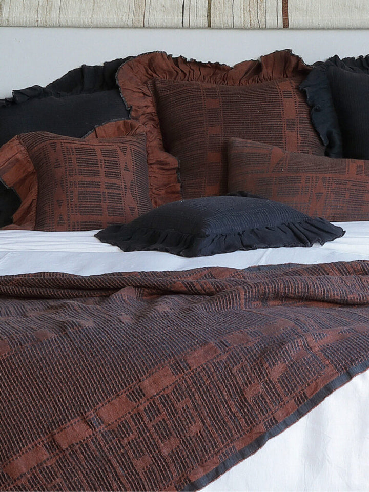 Bogolan Collection Flounced Cushion Covers 70x70cm / 27"x27"