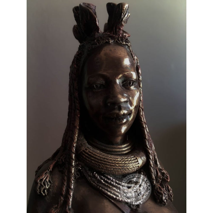 Himba Mother African Figurine Bronze Sculpture