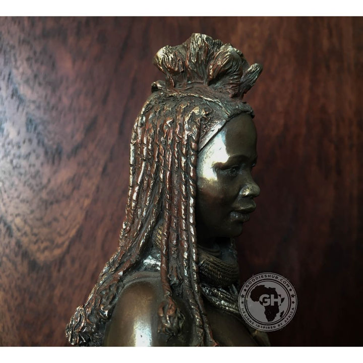 Himba Mother African Figurine Bronze Sculpture