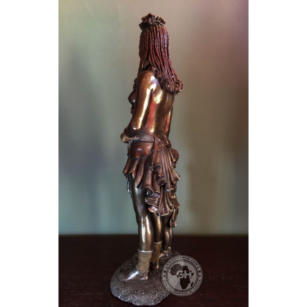 Himba Mother African Figurine Bronze Sculpture