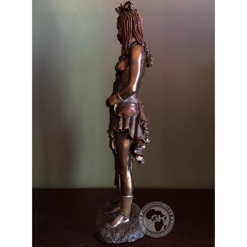 Himba Mother African Figurine Bronze Sculpture