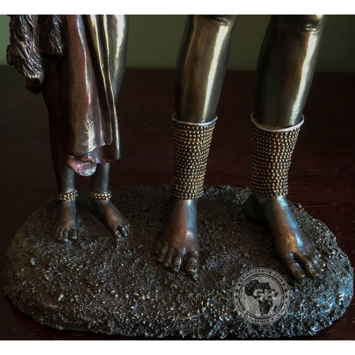 Himba Mother African Figurine Bronze Sculpture