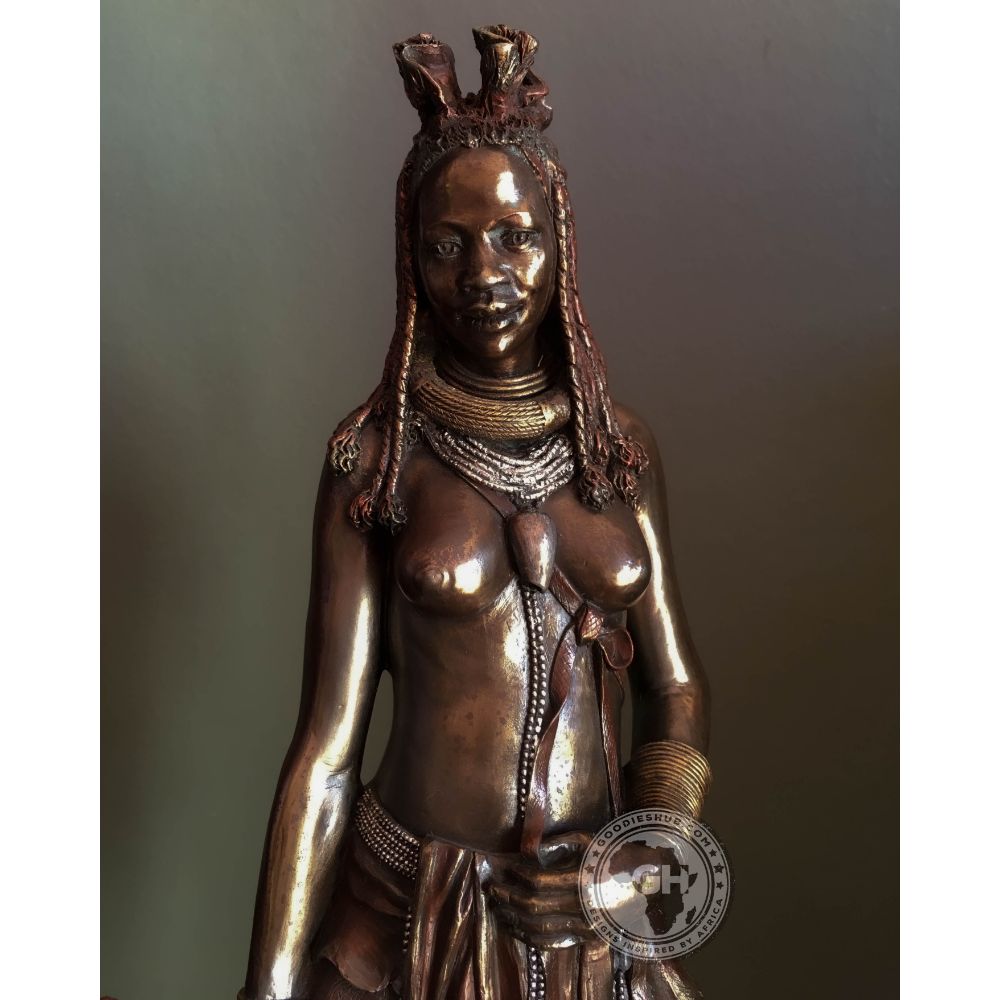 Himba Mother African Figurine Bronze Sculpture