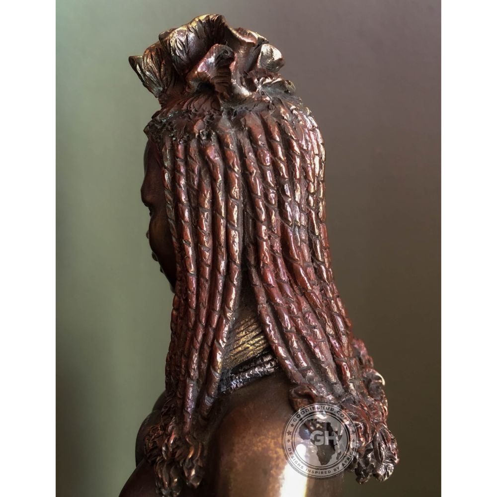 Himba Mother African Figurine Bronze Sculpture