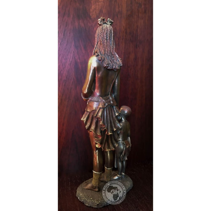 Himba Mother African Figurine Bronze Sculpture