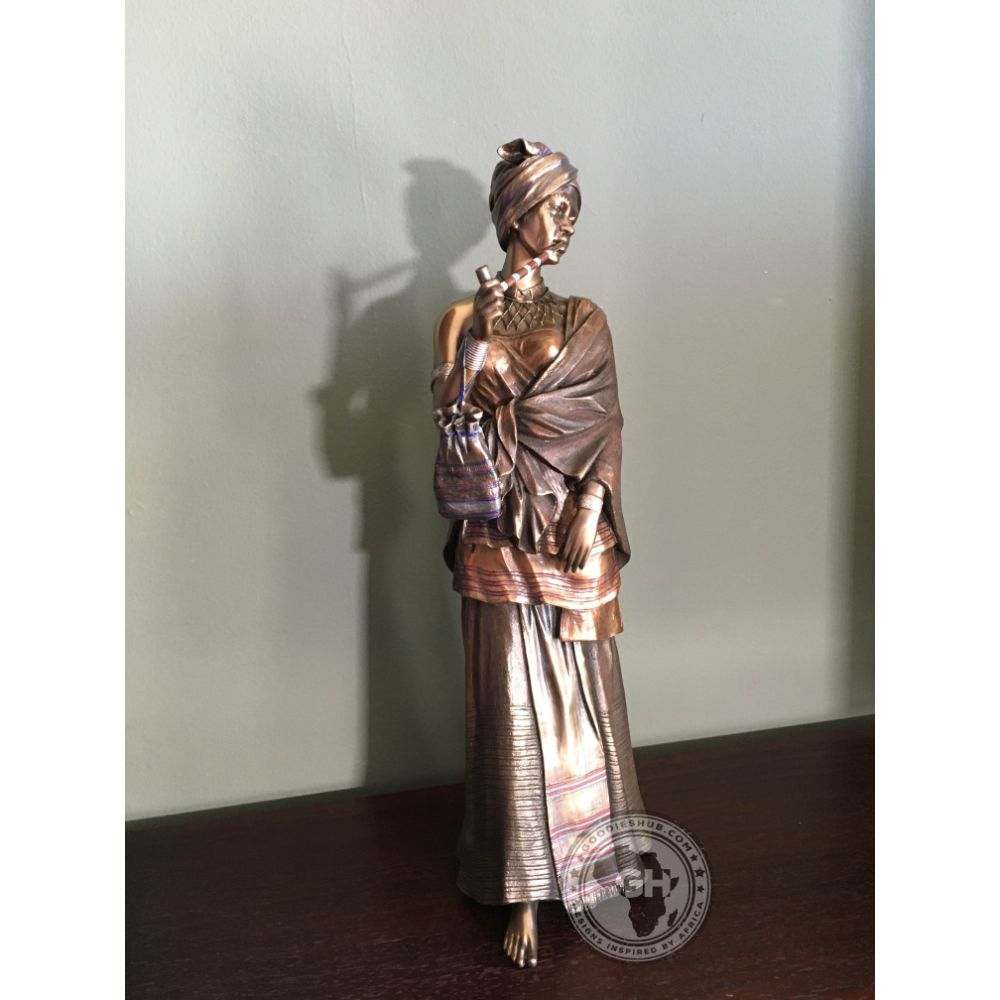 Sindiswa Xhosa Woman African Figurine Bronze Sculpture