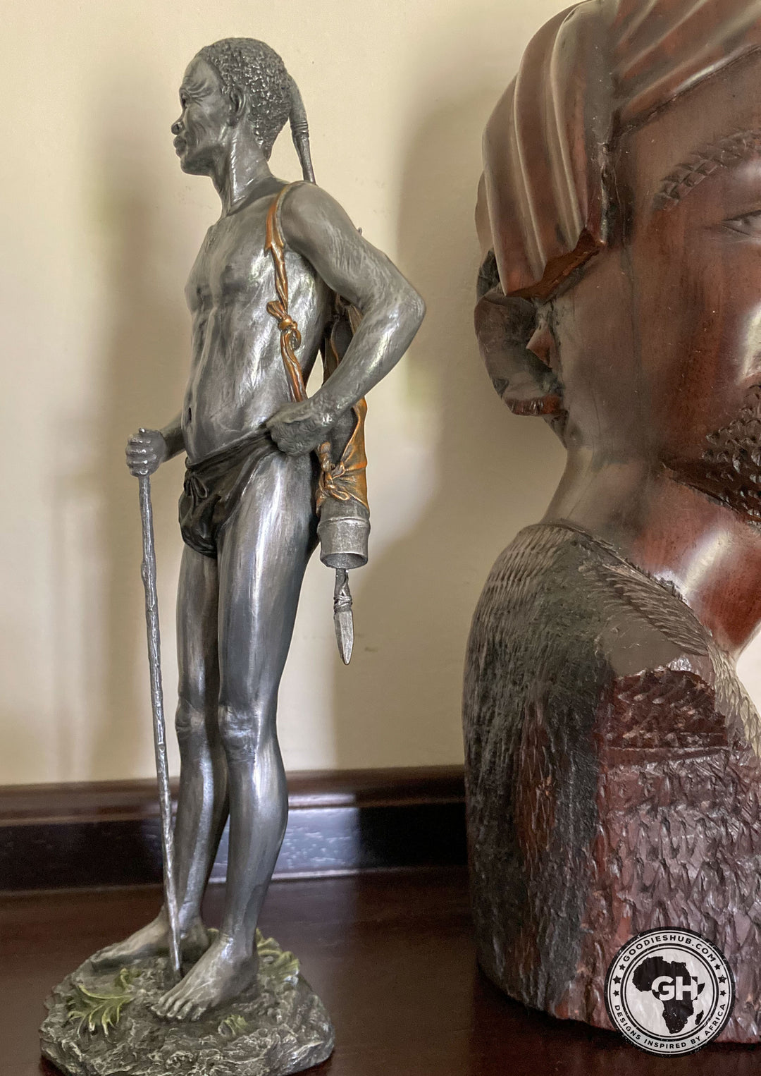San Hunter Pewter African Figurine