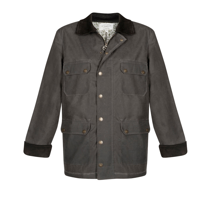 Charlie - Unisex Waxed Canvas Jacket - Grey