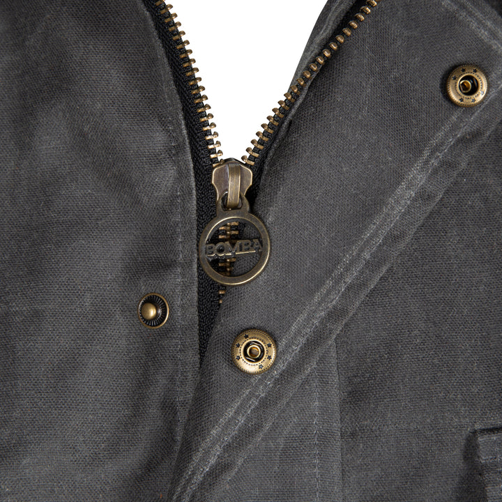 Charlie - Unisex Waxed Canvas Jacket - Grey