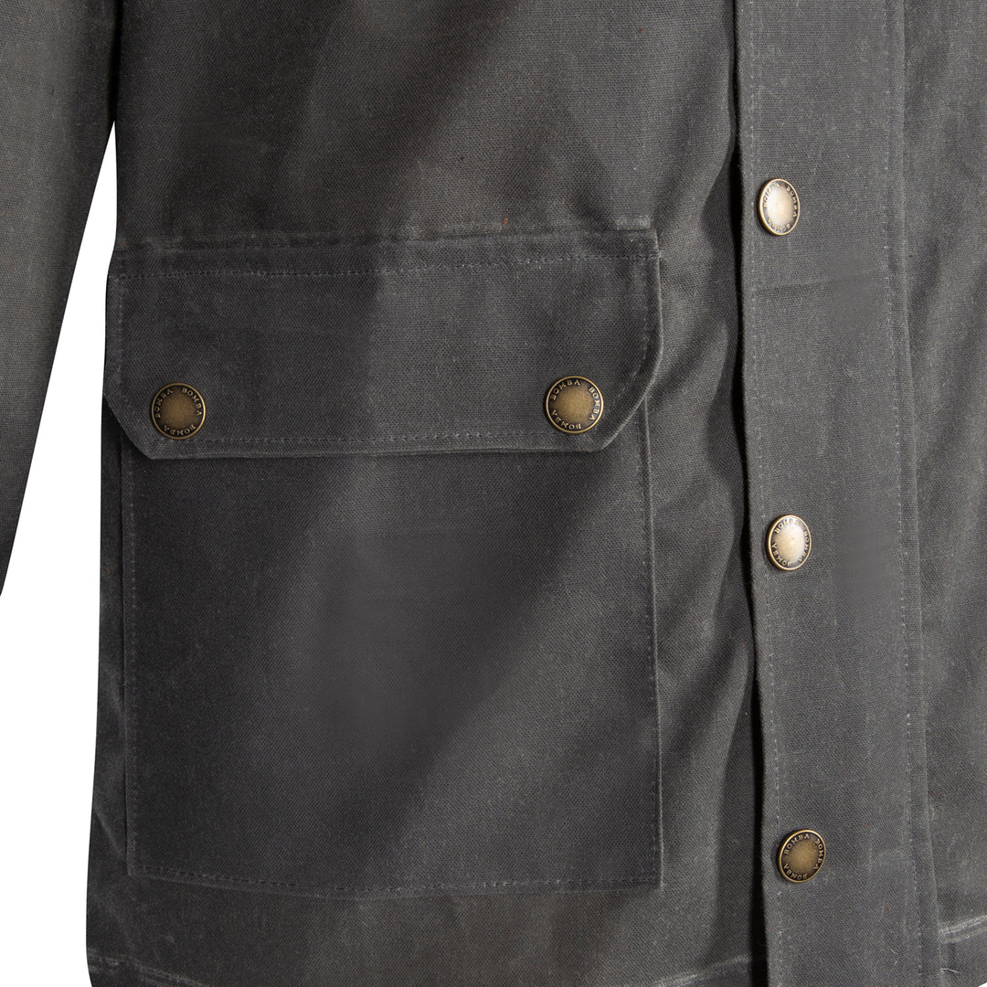 Charlie - Unisex Waxed Canvas Jacket - Grey