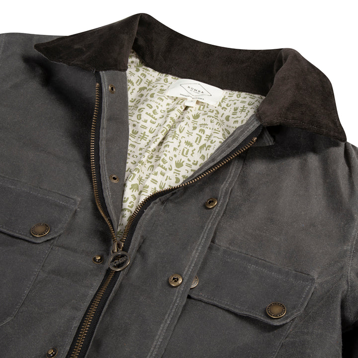 Charlie - Unisex Waxed Canvas Jacket - Grey