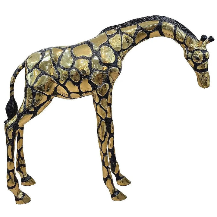 Giraffe Head Down Large Gold and Black