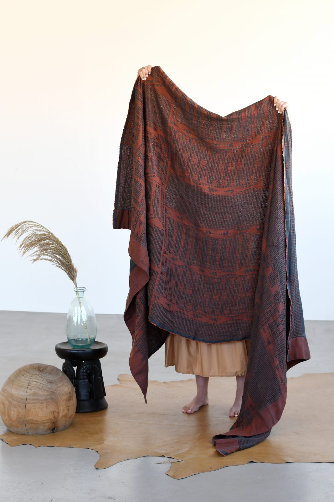 Bogolan Bed Throw 135x270cm / 53x106"