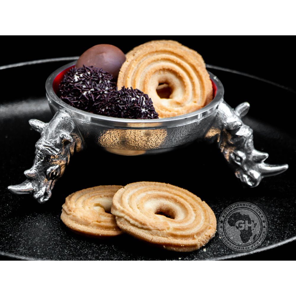 3 Rhino Round Snack Bowl RED - Lamu Aluminium Baked Enamel Tableware