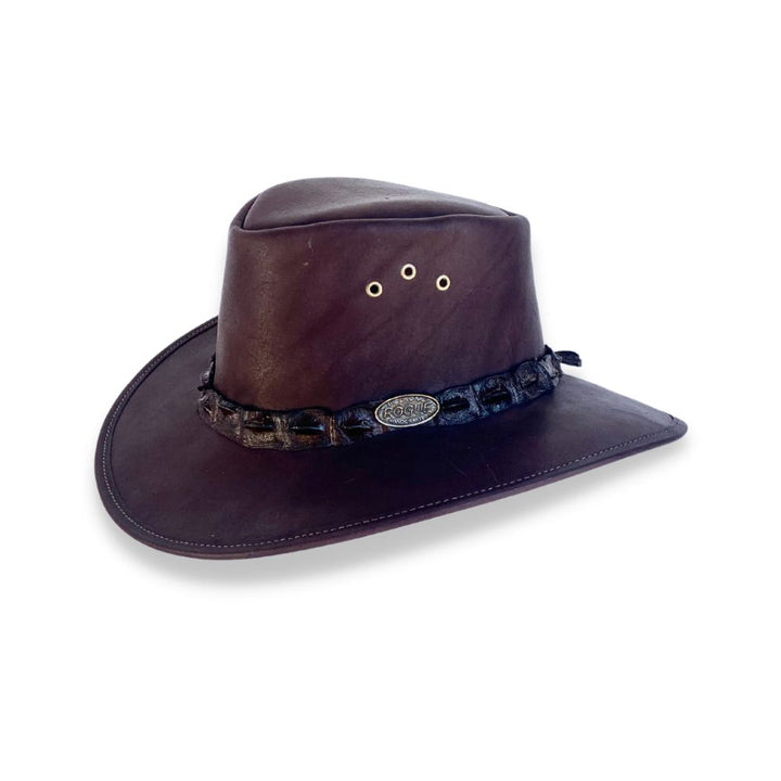 Rogue Savuti Hat Oxblood with a Crocodile leather band around the crown