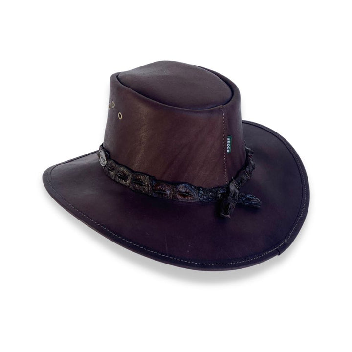 Rogue Savuti Hat Oxblood with a Crocodile leather band around the crown