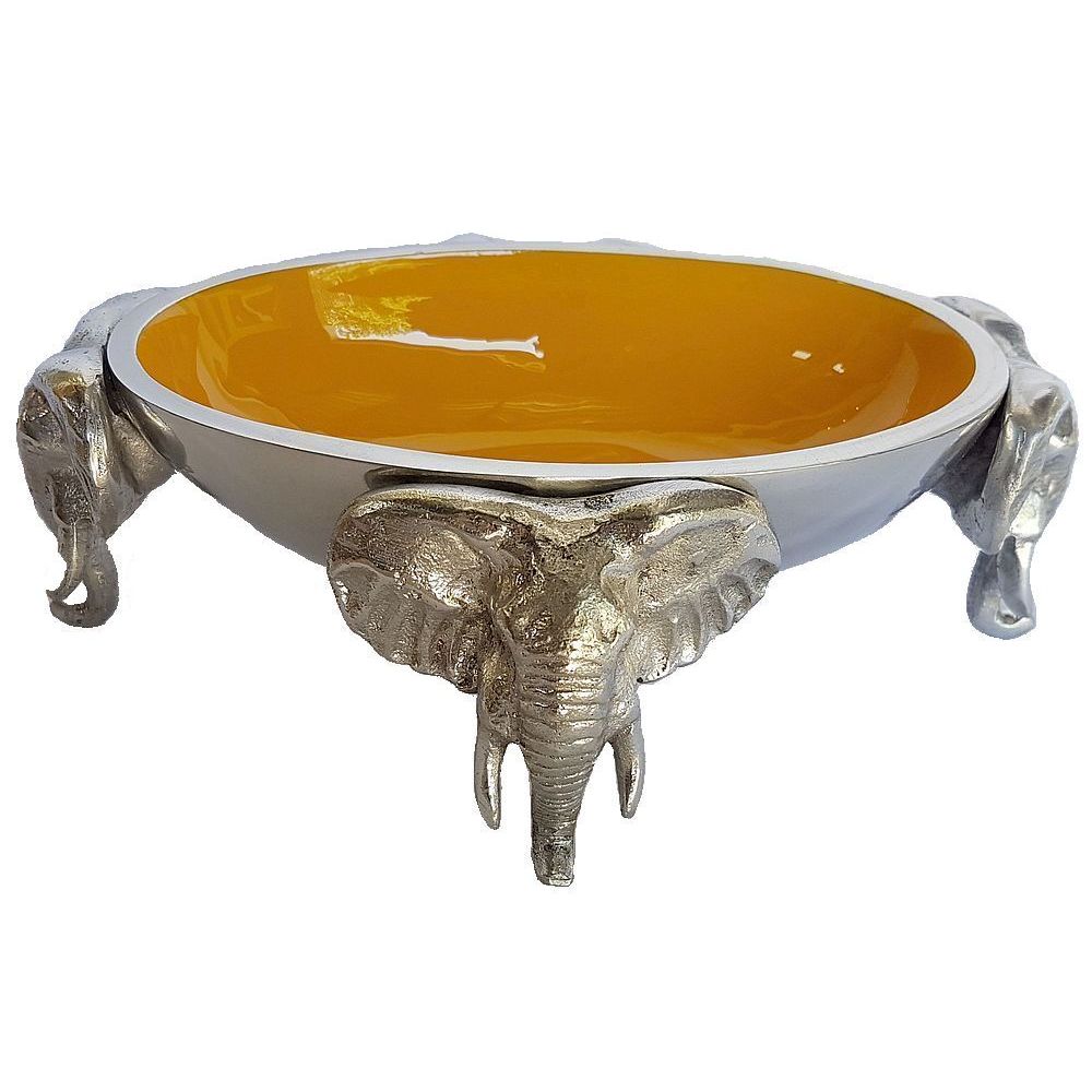4 Elephant oval bowl OCHRE - Lamu Aluminium Baked Enamel Tableware