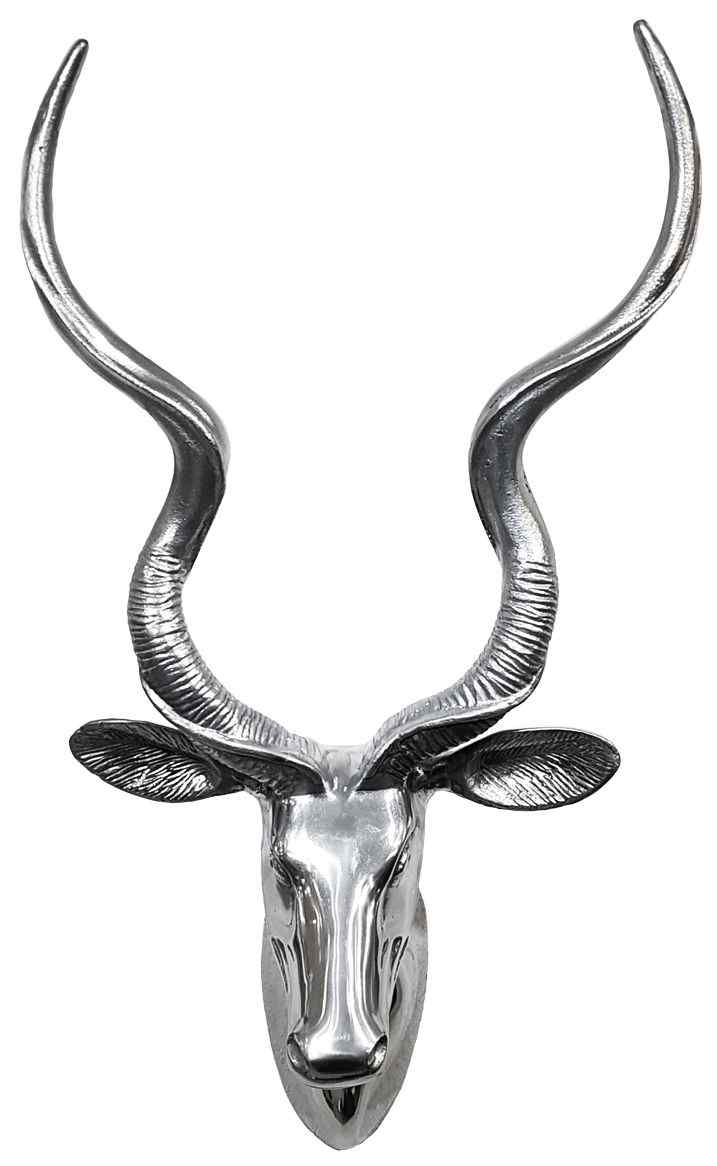 Kudu Head Shiny Finish - Aluminium