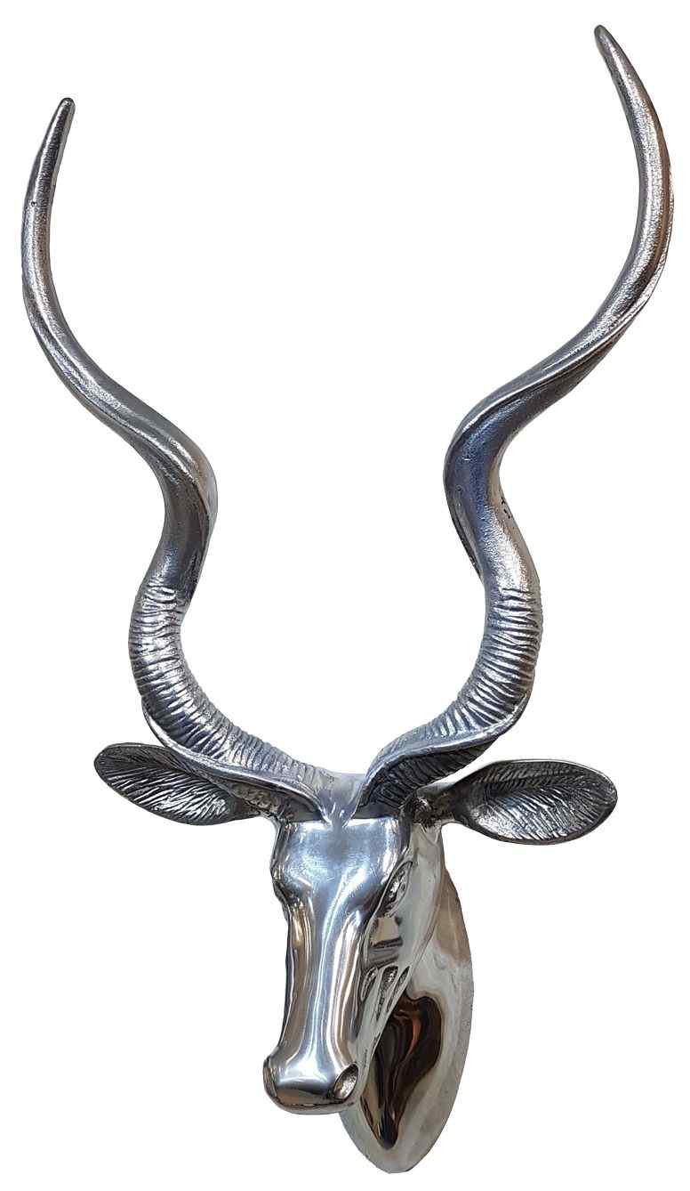 Kudu Head Shiny Finish - Aluminium