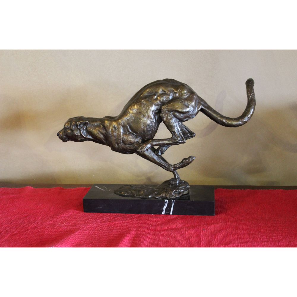 Cheetah Hunting Bronze Sculpture