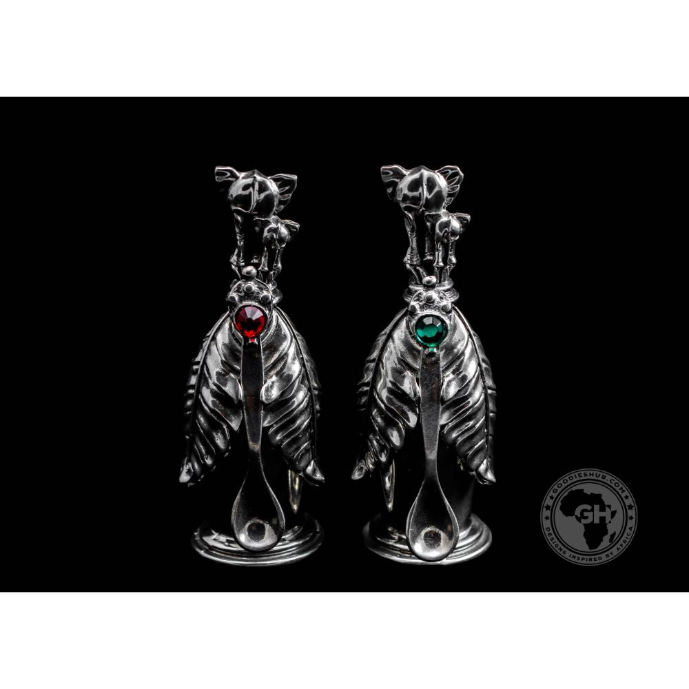 Booty Elephants Spice/Salt Pot &amp; Spoon Pair - Earthangel