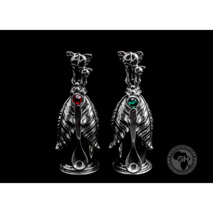 Booty Elephants Spice/Salt Pot &amp; Spoon Pair - Earthangel