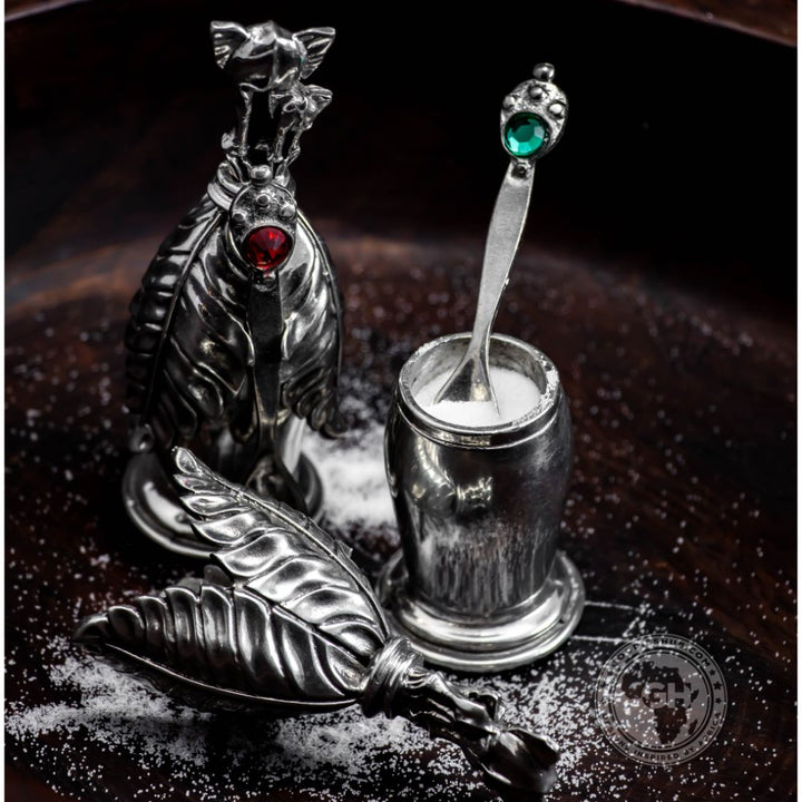 Booty Elephants Spice/Salt Pot &amp; Spoon Pair - Earthangel