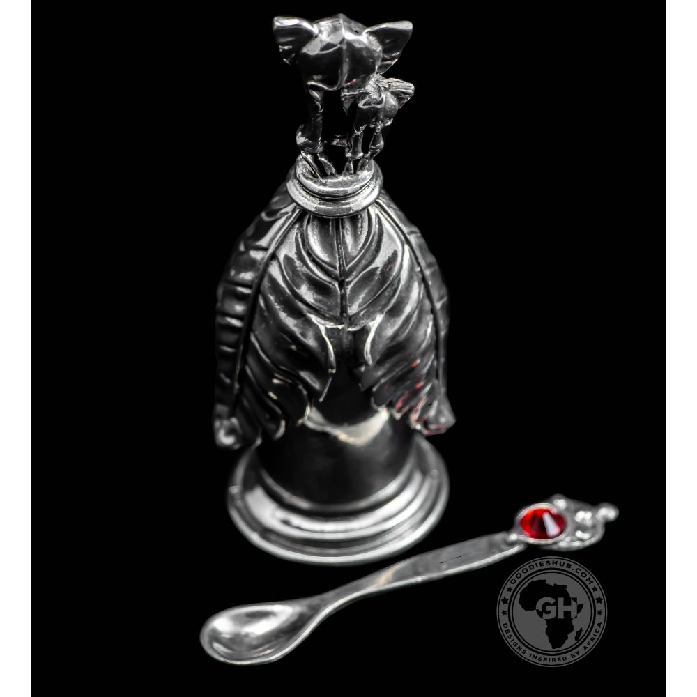 Booty Elephants Spice/Salt Pot &amp; Spoon Pair - Earthangel