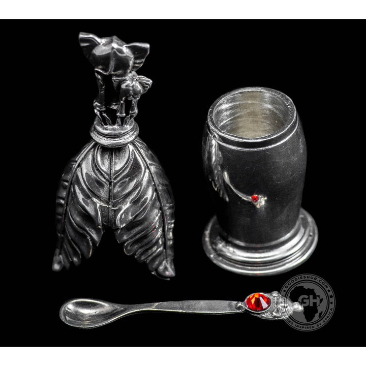 Booty Elephants Spice/Salt Pot &amp; Spoon Pair - Earthangel
