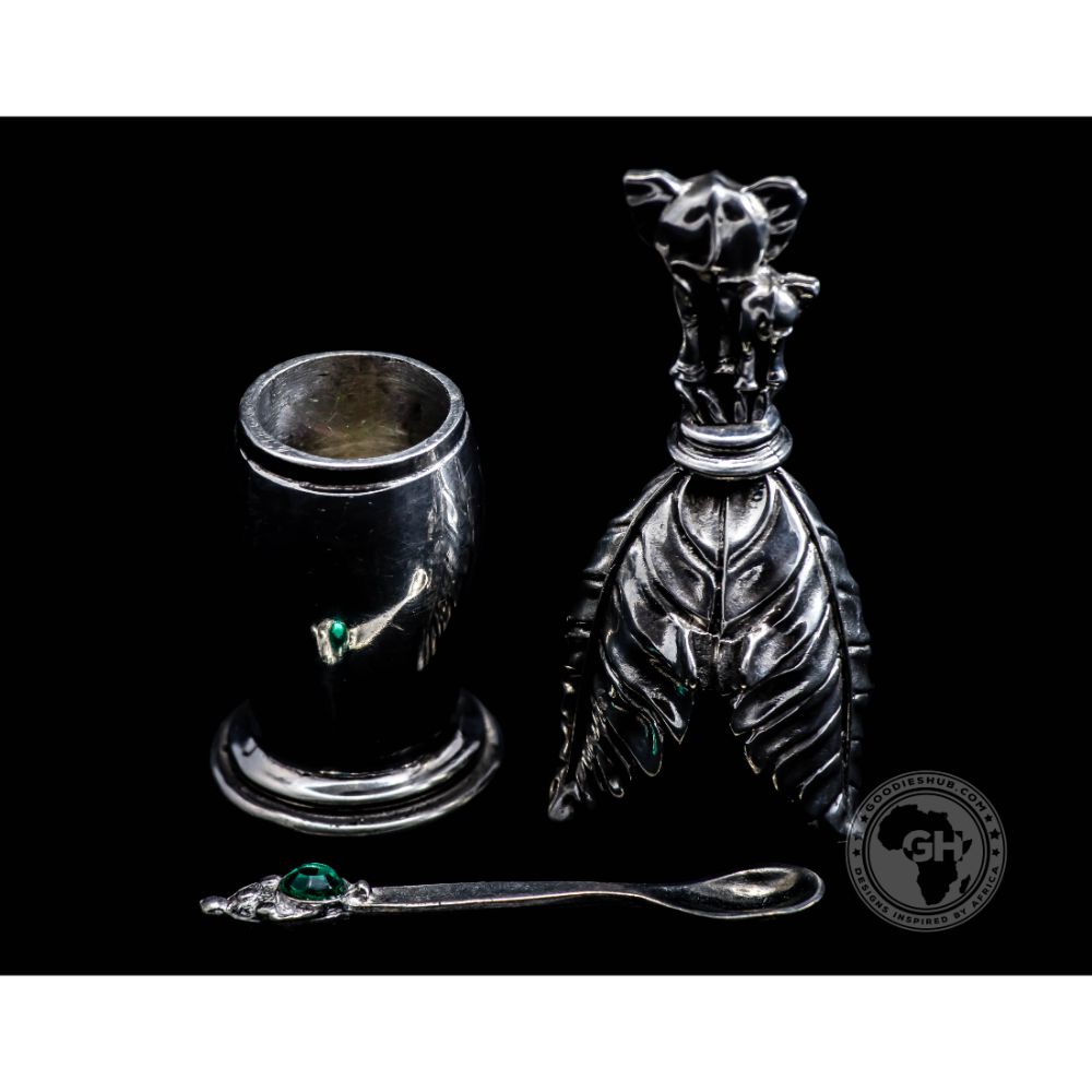Booty Elephants Spice/Salt Pot &amp; Spoon Pair - Earthangel