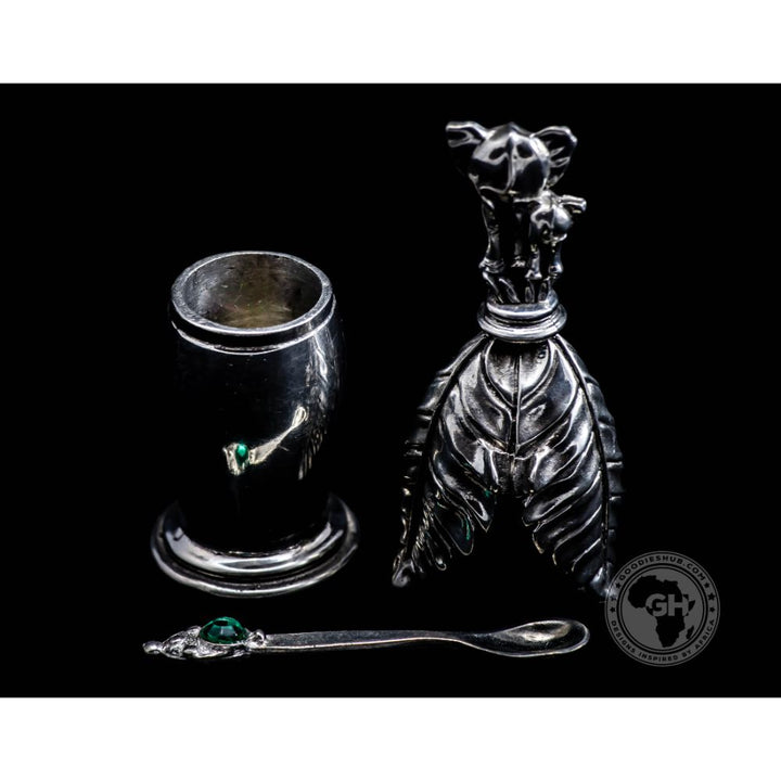 Booty Elephants Spice/Salt Pot &amp; Spoon Pair - Earthangel