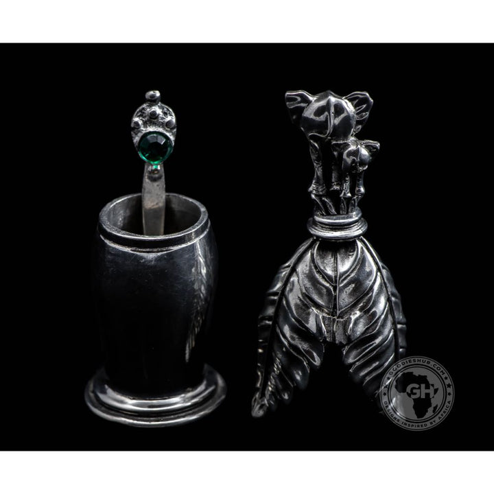 Booty Elephants Spice/Salt Pot &amp; Spoon Pair - Earthangel