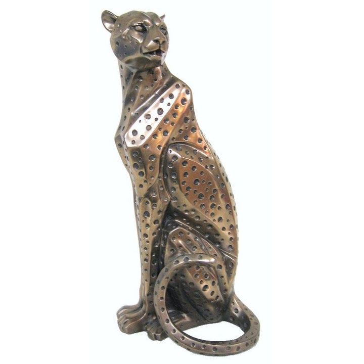 Cheetah Sitting Bronzed Sculpture - Zimbini