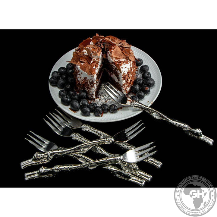 Cake Fork 187mm Set of 6 - Cheetah Africa Collection - Diana Carmichael