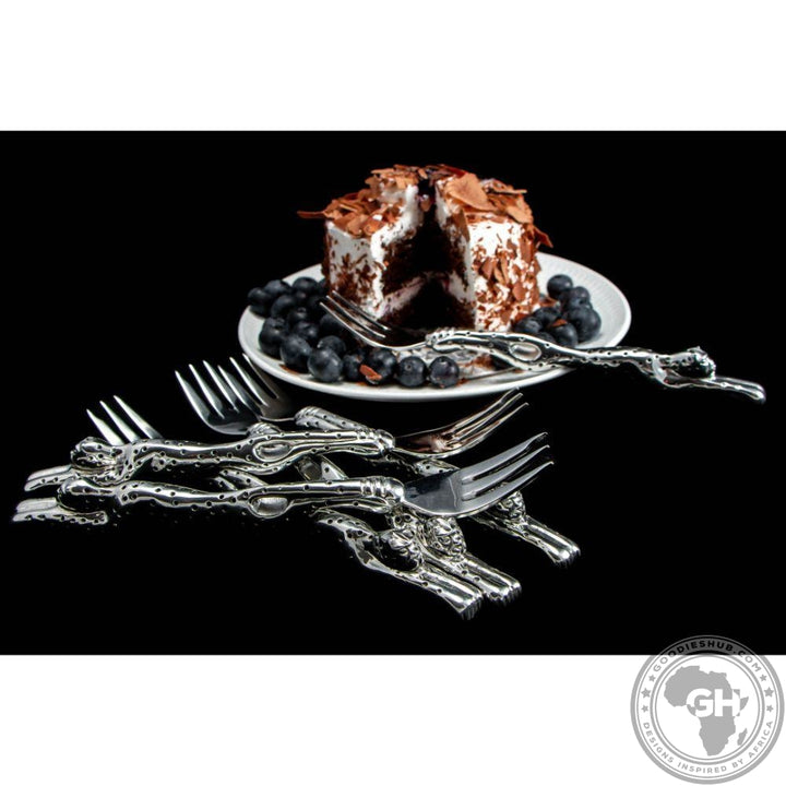 Cake Fork 187mm Set of 6 - Cheetah Africa Collection - Diana Carmichael